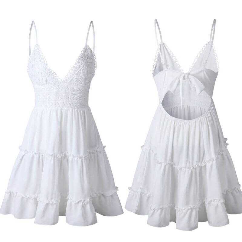 VivaLuxe - Elegant kjole med V-hals og ryggløs design