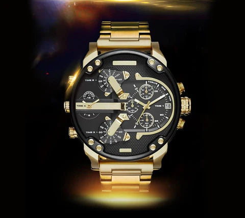 VegaTime - Fet analog kvartsklokke med kronograf og datofunksjon