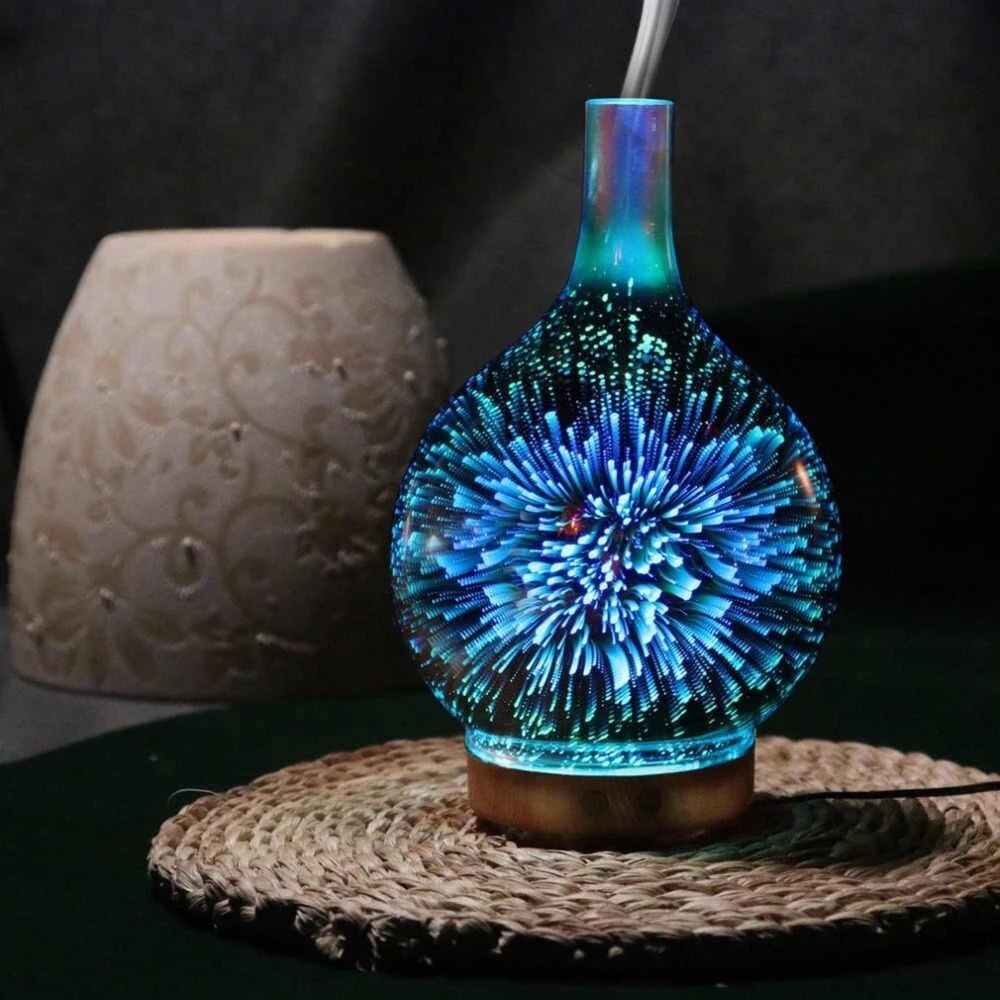LumiGlow - 3D fyrverkeri lysskjerm Luftfukter med USB-drevet