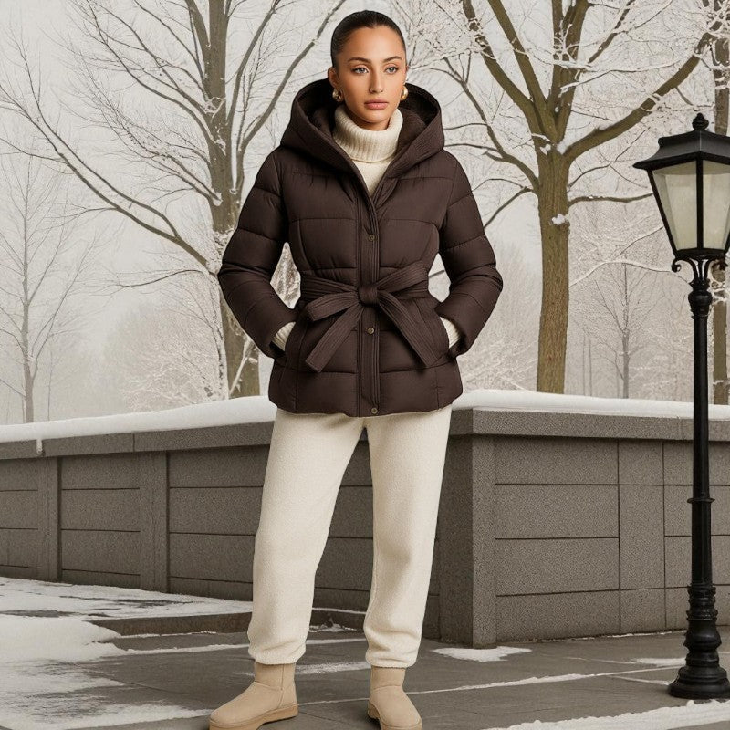 Tonje – Parkasjakke med Belte og Glidelås