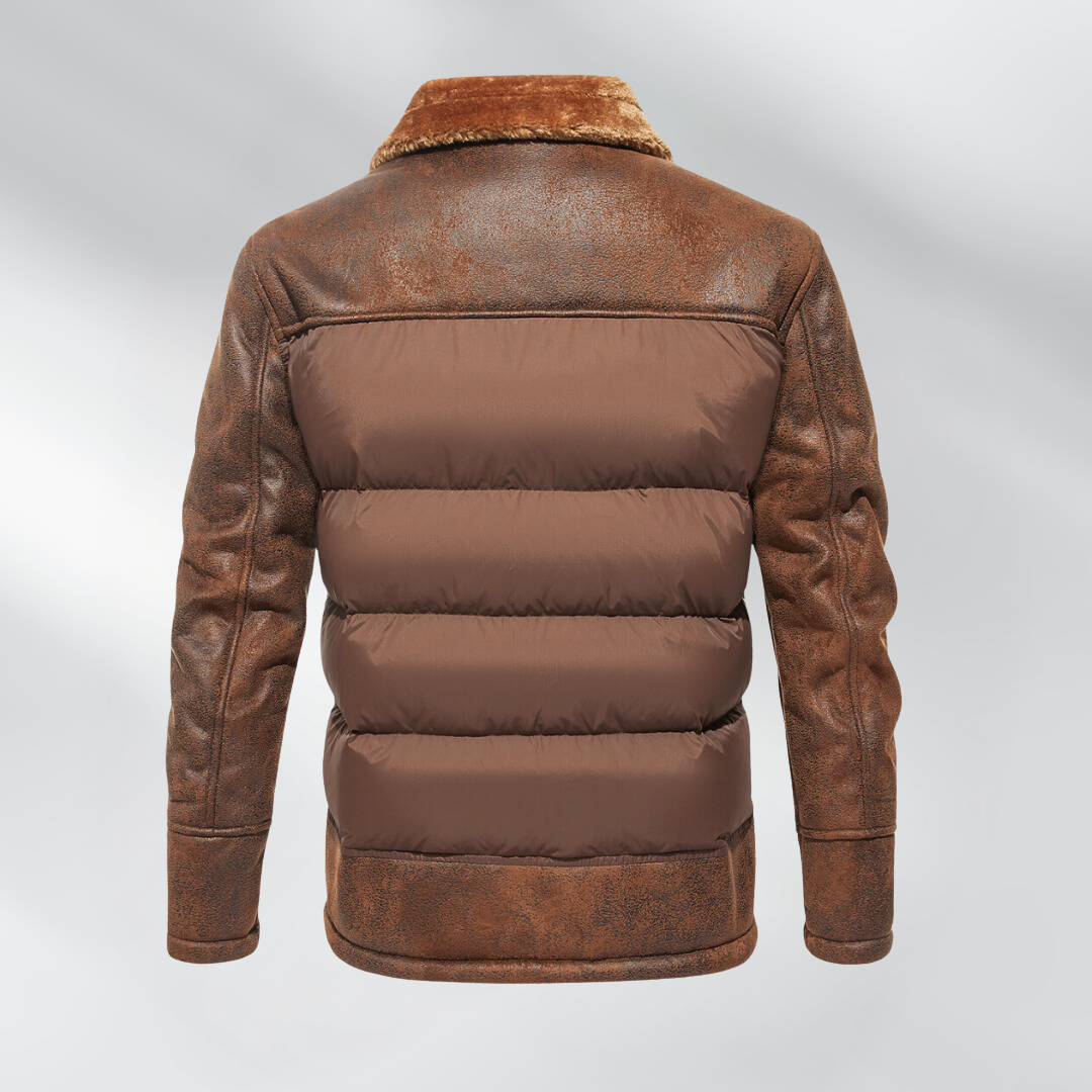 Ronan - Stilig jakke med fuskepels Krage og puffer-design