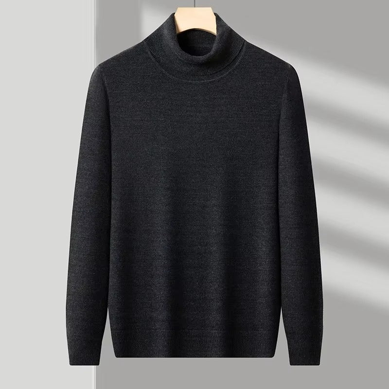 Gabriel – Høyhalset Genser med Lange Ermer og Ribbestruktur