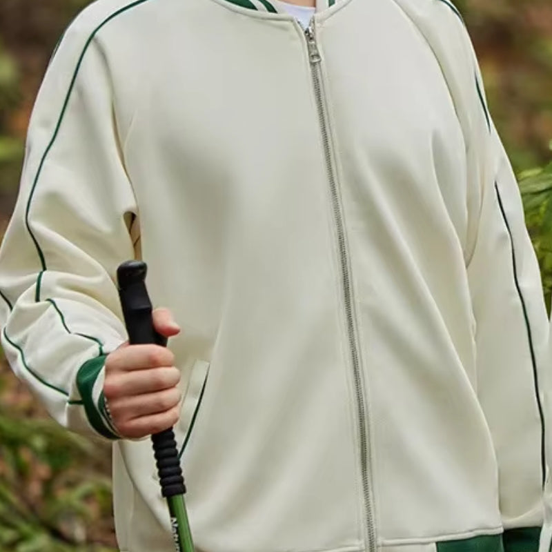 Henrik – Langermet Jakke med Glidelås og Ribbestrikkede Mansjetter