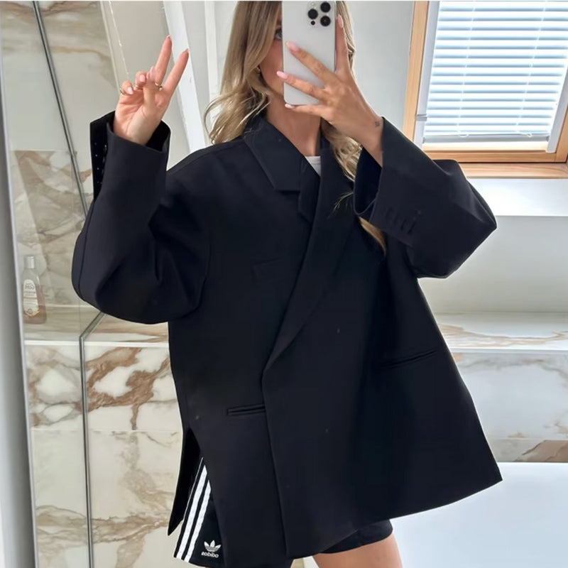 Ursula – Oversized Blazer med Lange Ermer og Flere Lommer