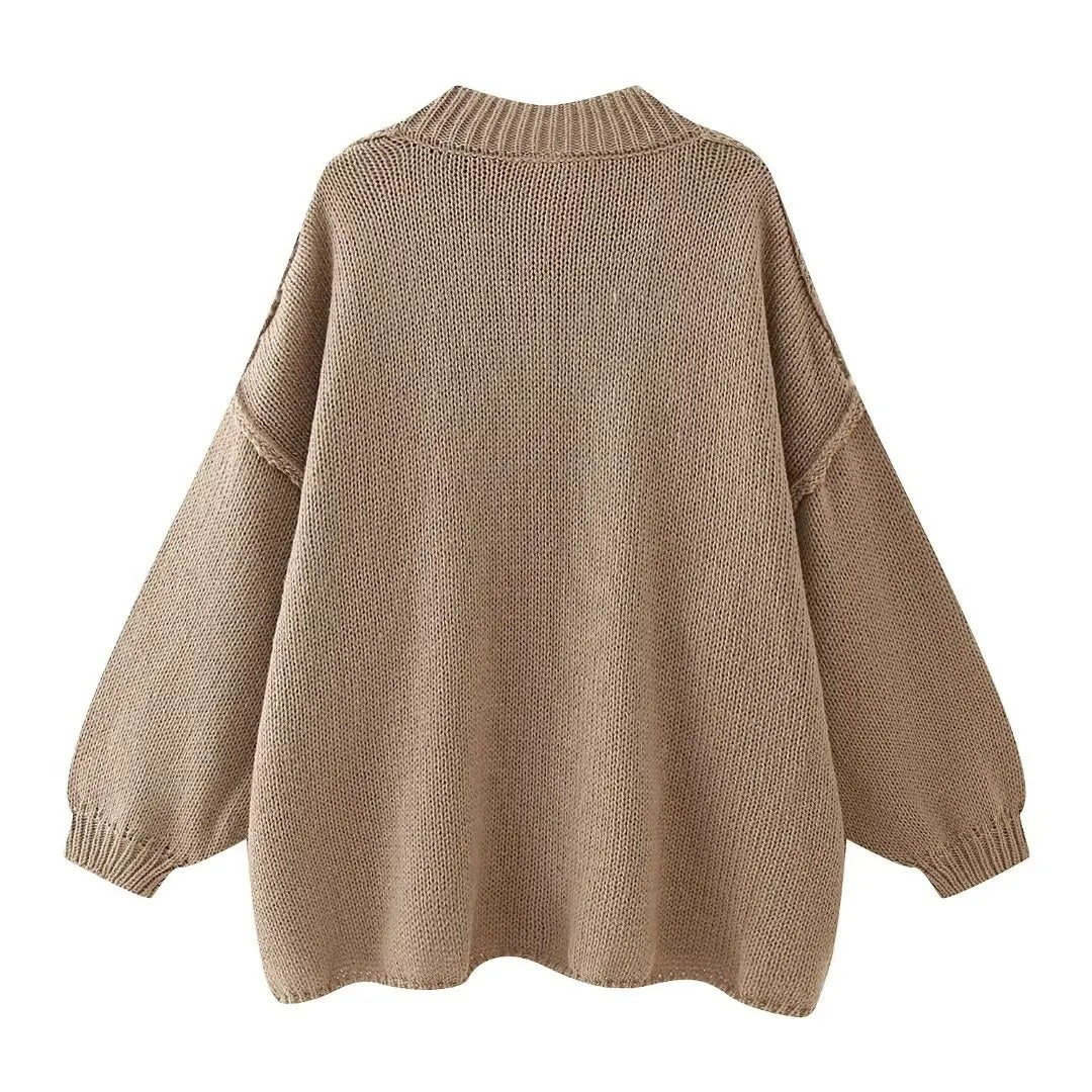 Abigail - Oversized cardigan med knappelukking og vide ermer