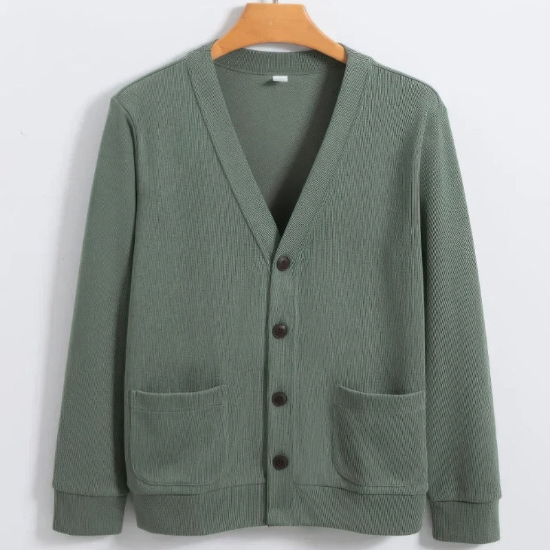 Jonathan – Langermet V-hals Cardigan med Knapper