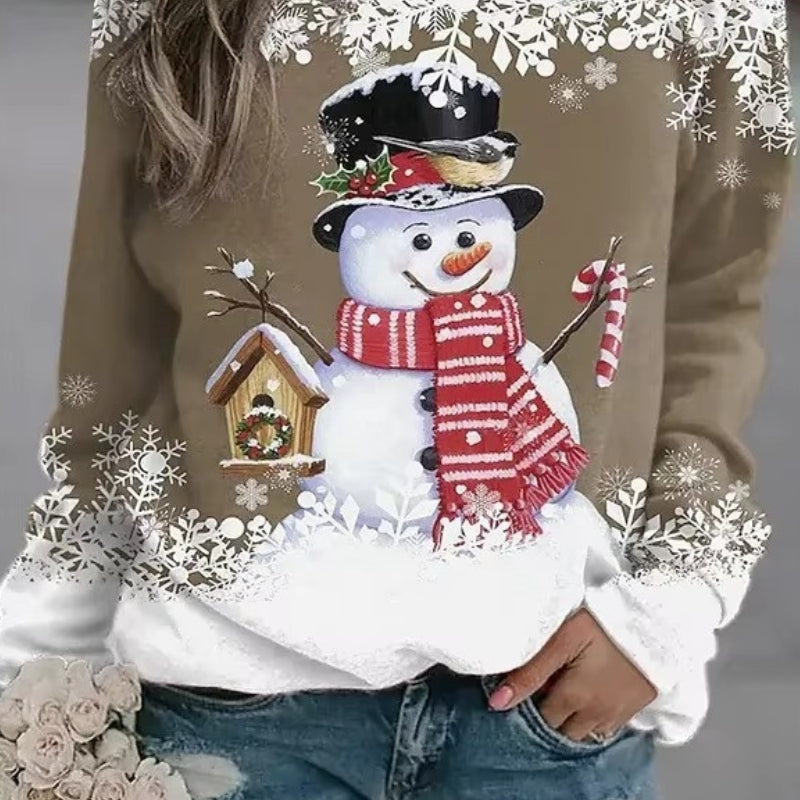 Harper – Langermet Skjorte med Trykt Mønster og Rund Hals