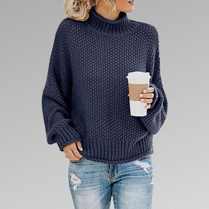 Evelyn – Langermet høyhalset genser med mockneck