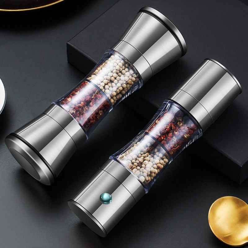 SpiceCura – 2-1 Krydderkvern i Rustfritt Stål for Salt og Pepper