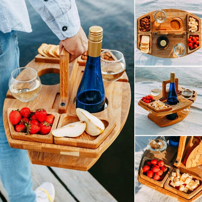 WineTrek - Kompakt vinbord for stilfulle utendørssamlinger