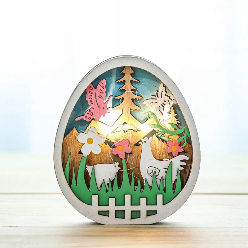 LumiHare - Opplyste Påskeharefigurer med Intrikat Utskjæringsdesign