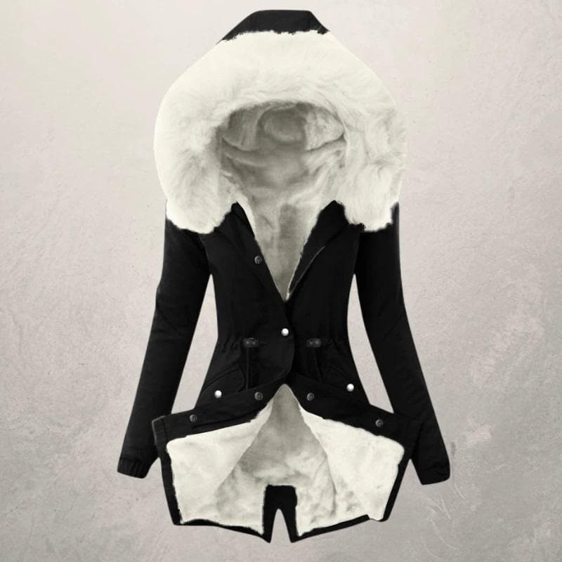 Charlotte - Chic hetteparka med imitert pels