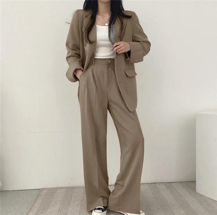 Emma - Skreddersydd blazer og vidde buksesett