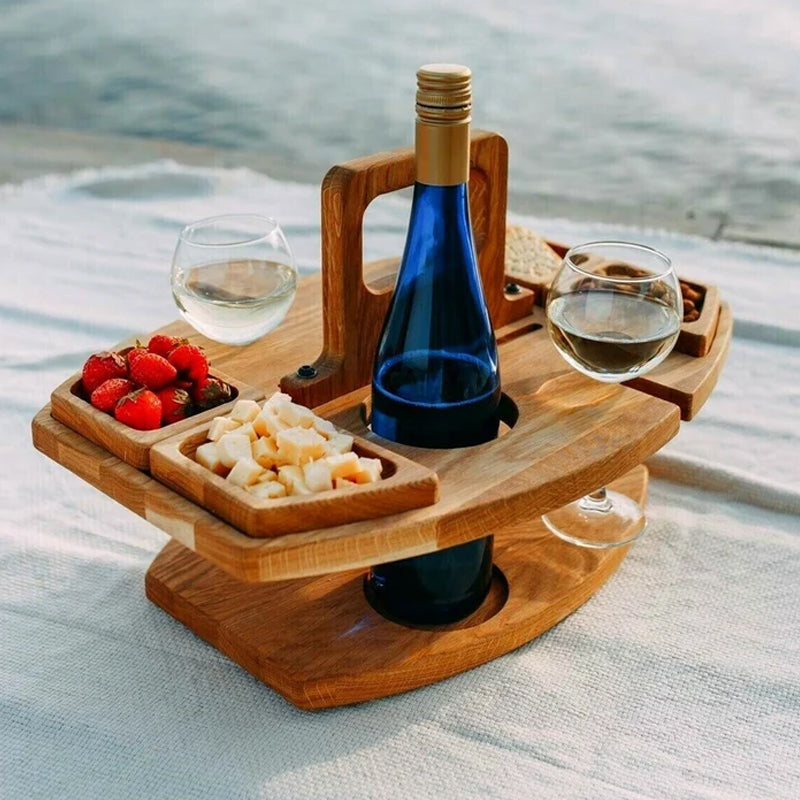 WineTrek - Kompakt vinbord for stilfulle utendørssamlinger