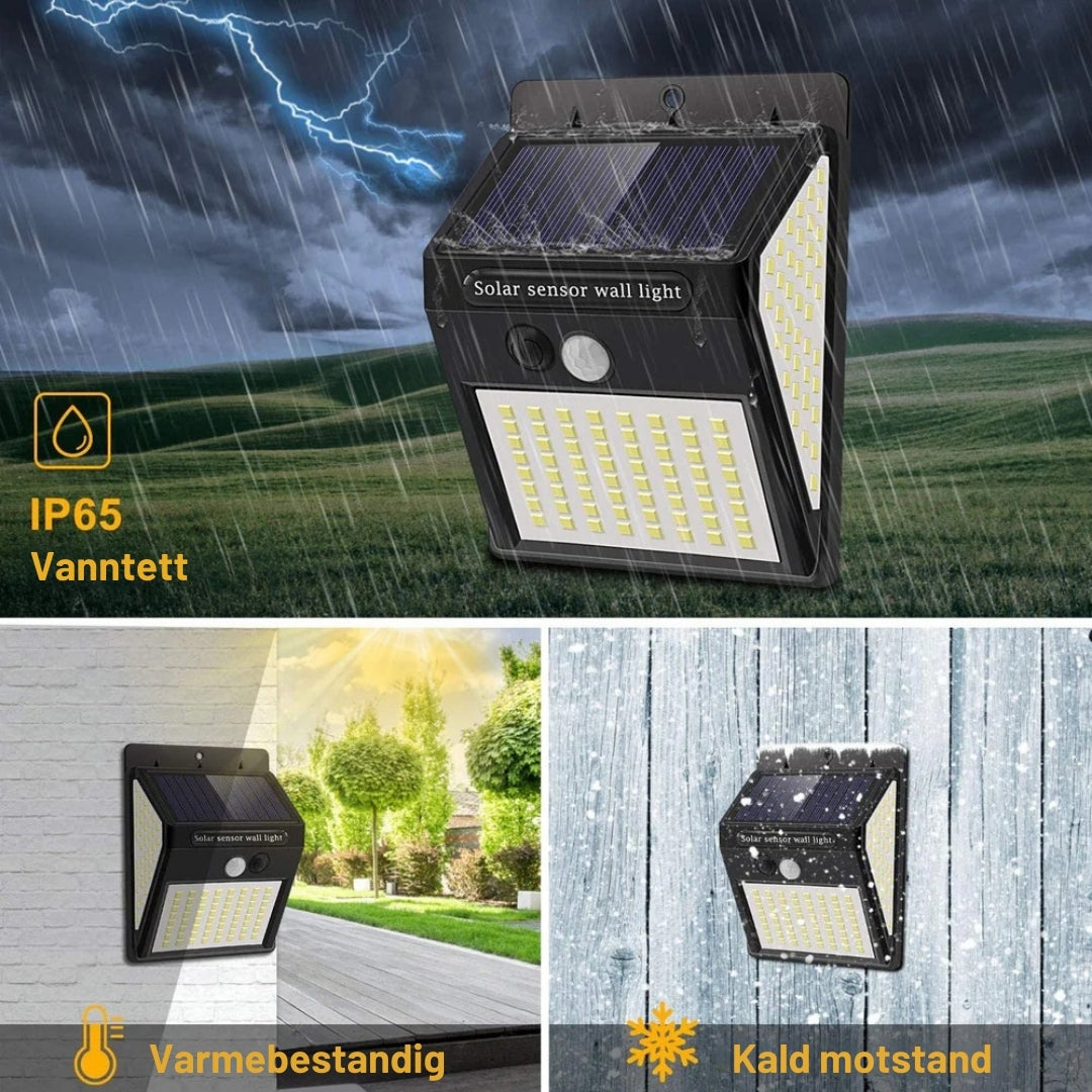 SolarLux - Solenergi LED bevegelseslys for uanstrengt utendørsbelysning