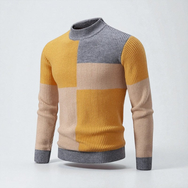 George – Langermet Genser med Rund Hals og Ribbestrikket Detalj