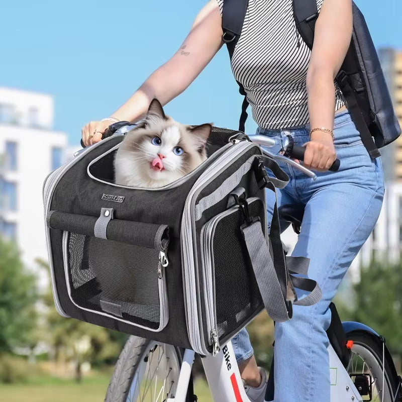 PawVelo – Utvidbar sykkelkurv for små kjæledyr med ventilasjon