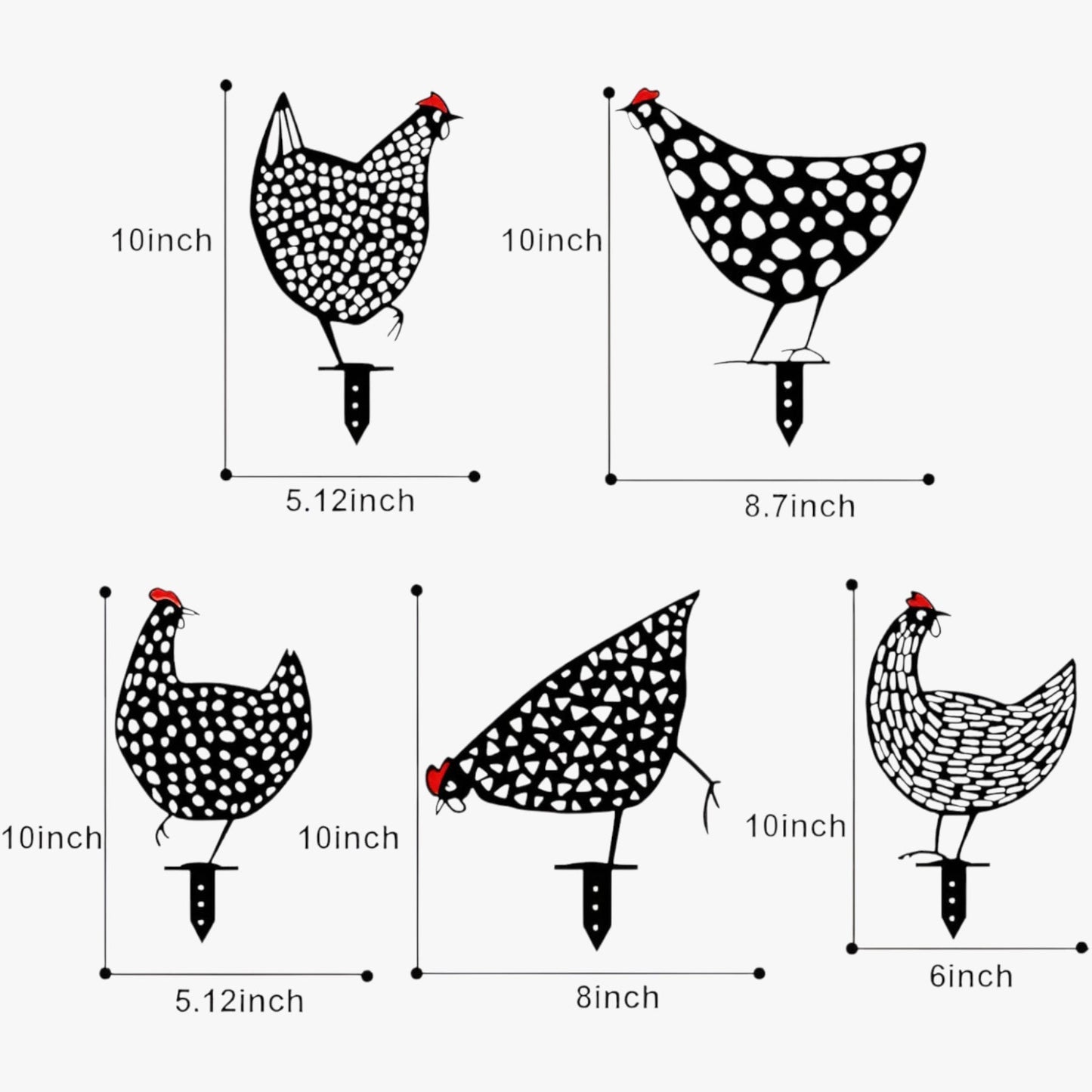 CharmingCluck - Lekende kyllingfamilie i akryl for levende hagesjarm