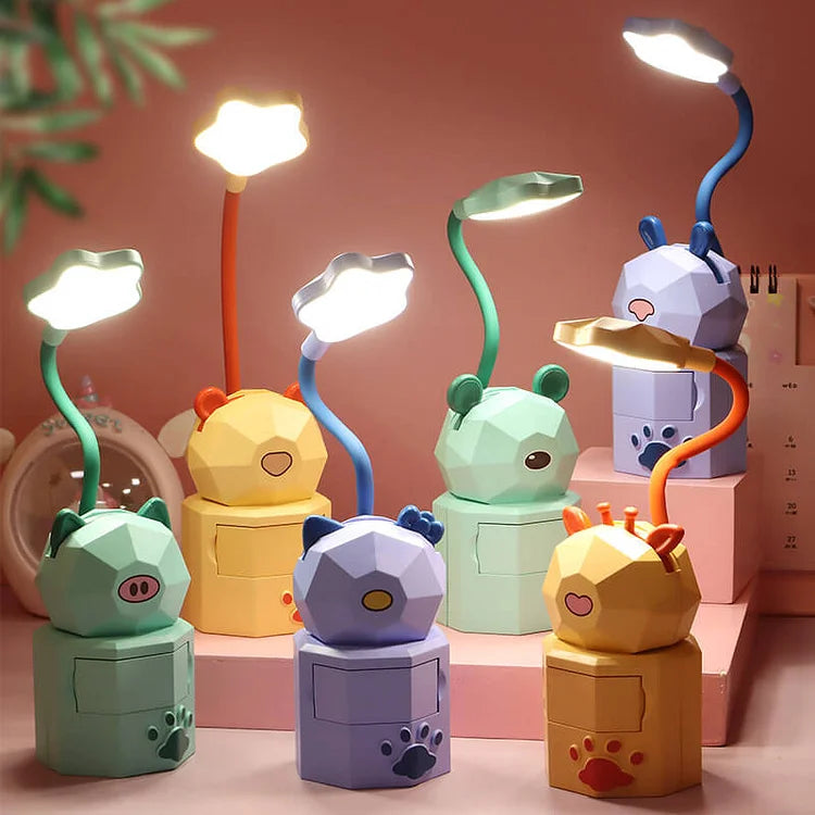 GlowTale - tegneserie-LED-nattlys med smykkeskrin og telefonholder
