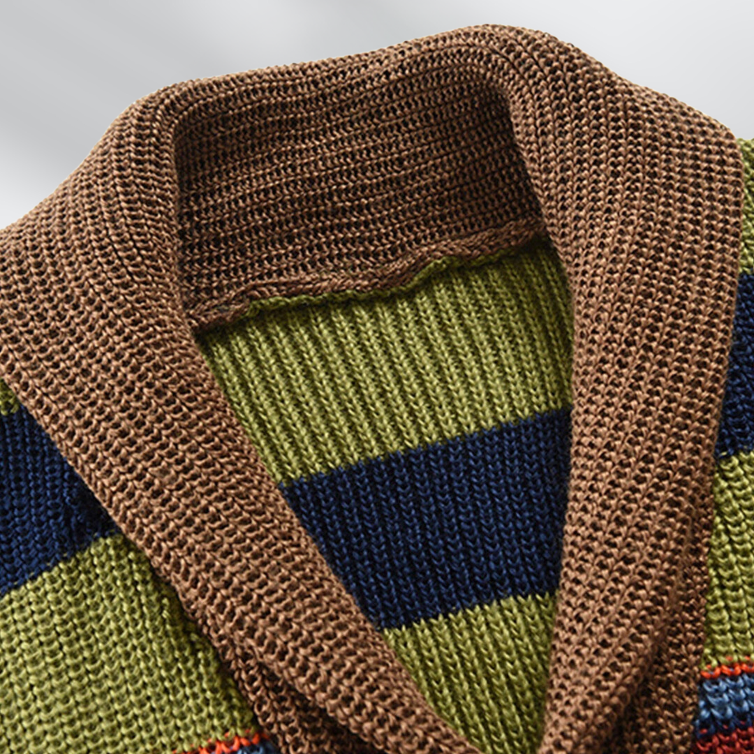 Jonas - Stilig knappekofta med fargerike striper