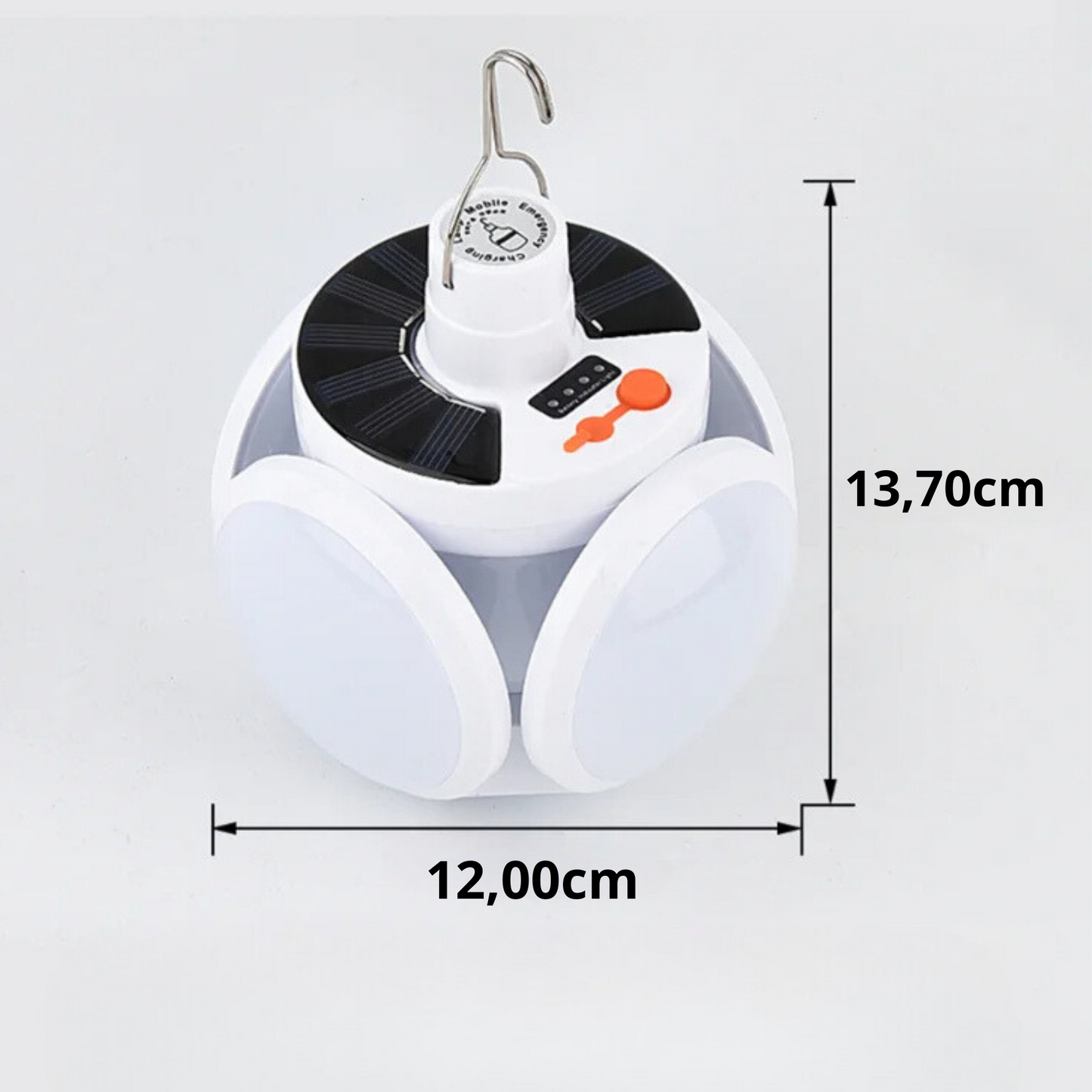 SolarGlow - Vanntett utendørslampe med solcelle- og USB-lading