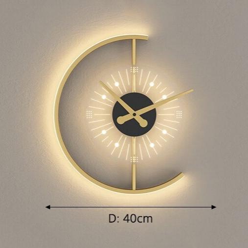 LunaGlow - Elegant Veggklokke med Ambient Belysning