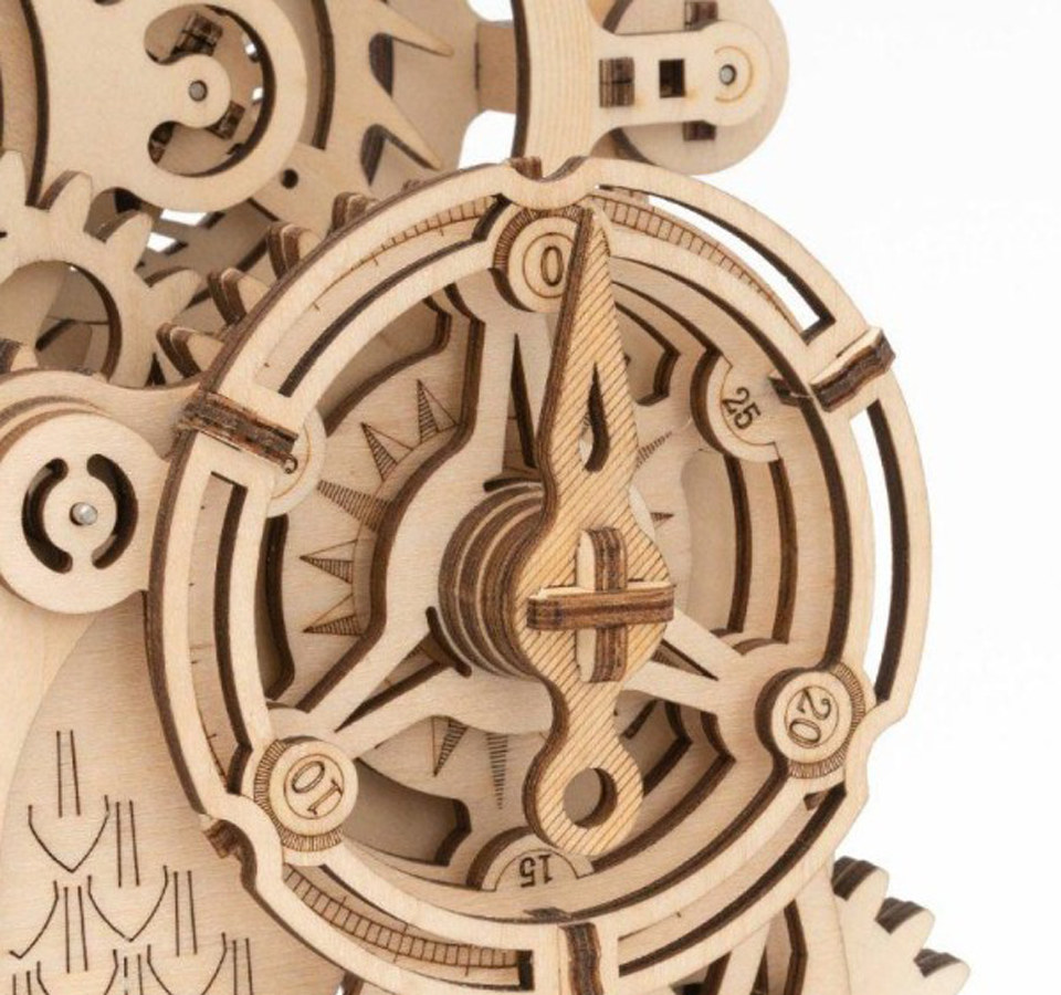OwlCraft - 3D-puslespillpendelklokke med intrikat ugledesign