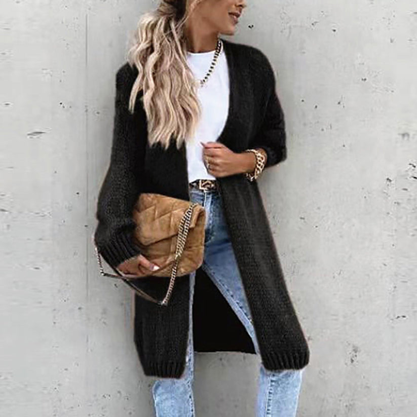 Hanna - Langermet Løs Strikket Cardigan for Komfort og Stil