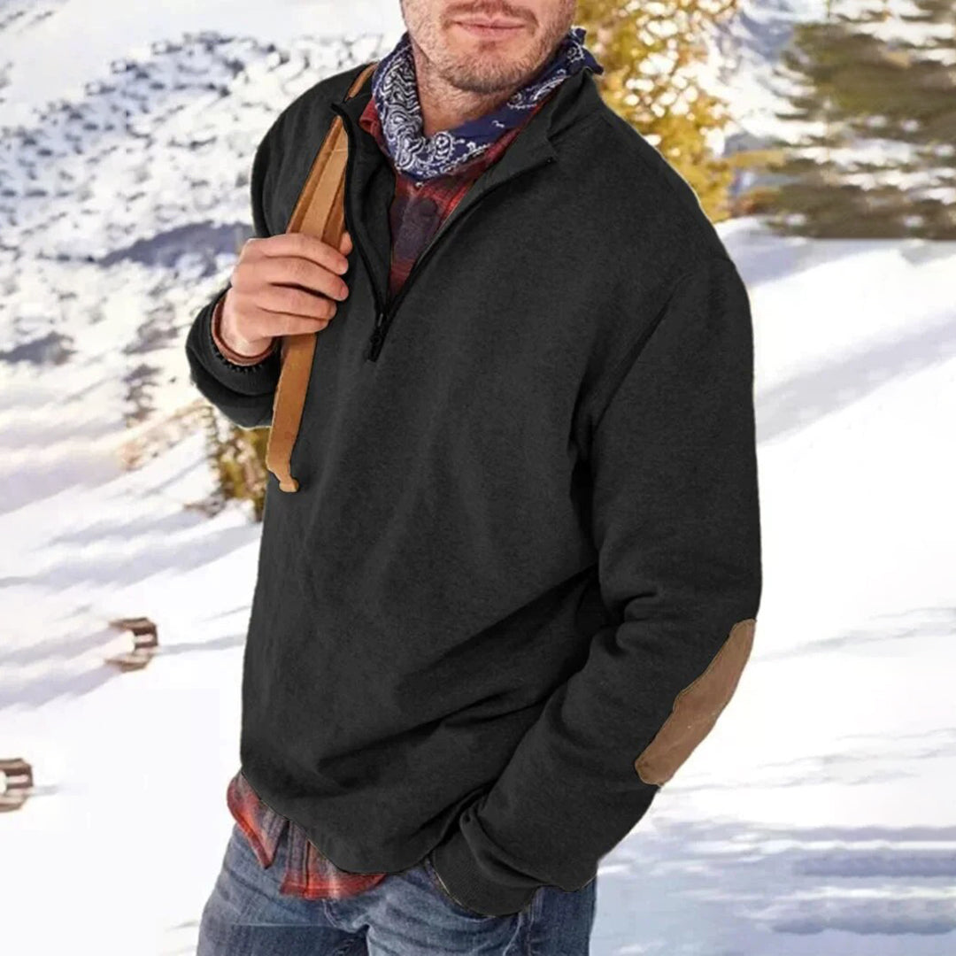 Logan - Genser med avslappet passform med høy krage og kvart glidelås