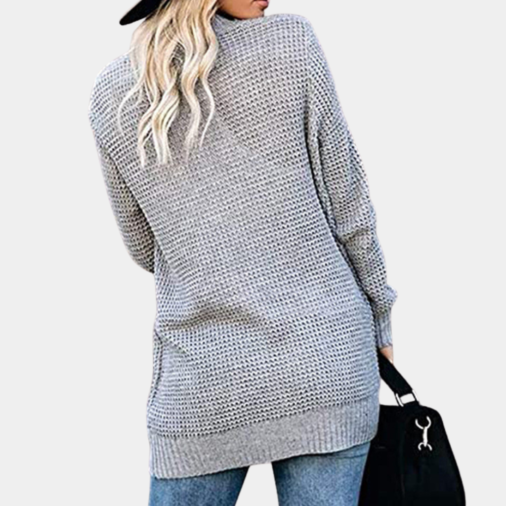 Mia - Avslappet cardigan med åpen front med lommer foran