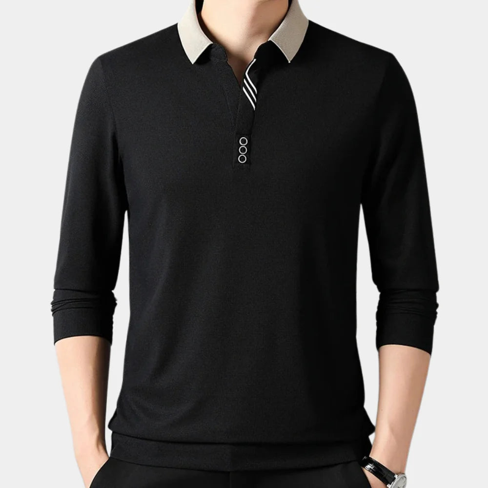 Herman - Langermet skjorte med klassisk hals for et gentleman look