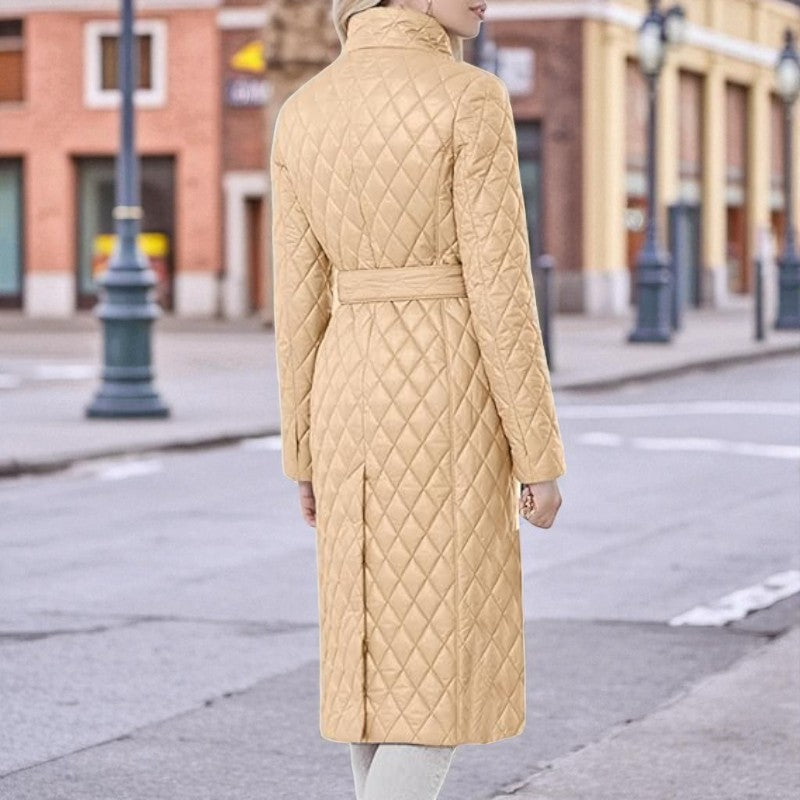 Hedda – Lang Kåpe med Lange Ermer og Belte i Midjen