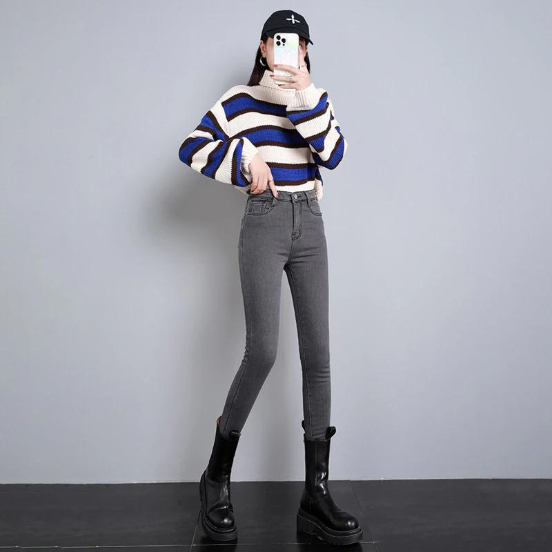 Olivia - Skinny jeans med høy midje og femlommestil
