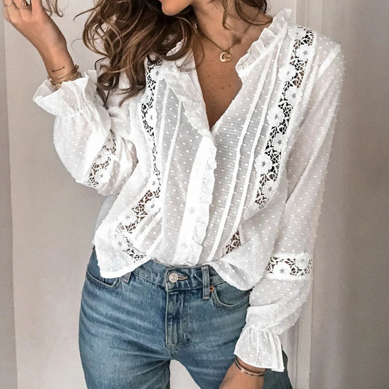 Viola - Elegant bluse med lange ermer og flatterende passform