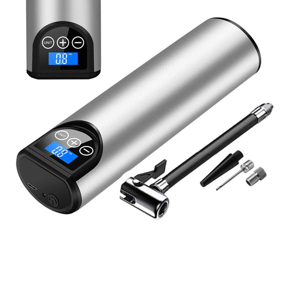 AirMaster – Bærbar Dekkpumpe med Flere Munnstykker med Oppladbart Batteri