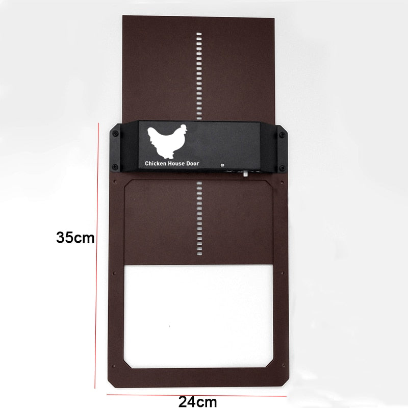 AutoCoop - Automatisk hønsehusdør med tidtaker og lyssensor for enkelt fjørfestell