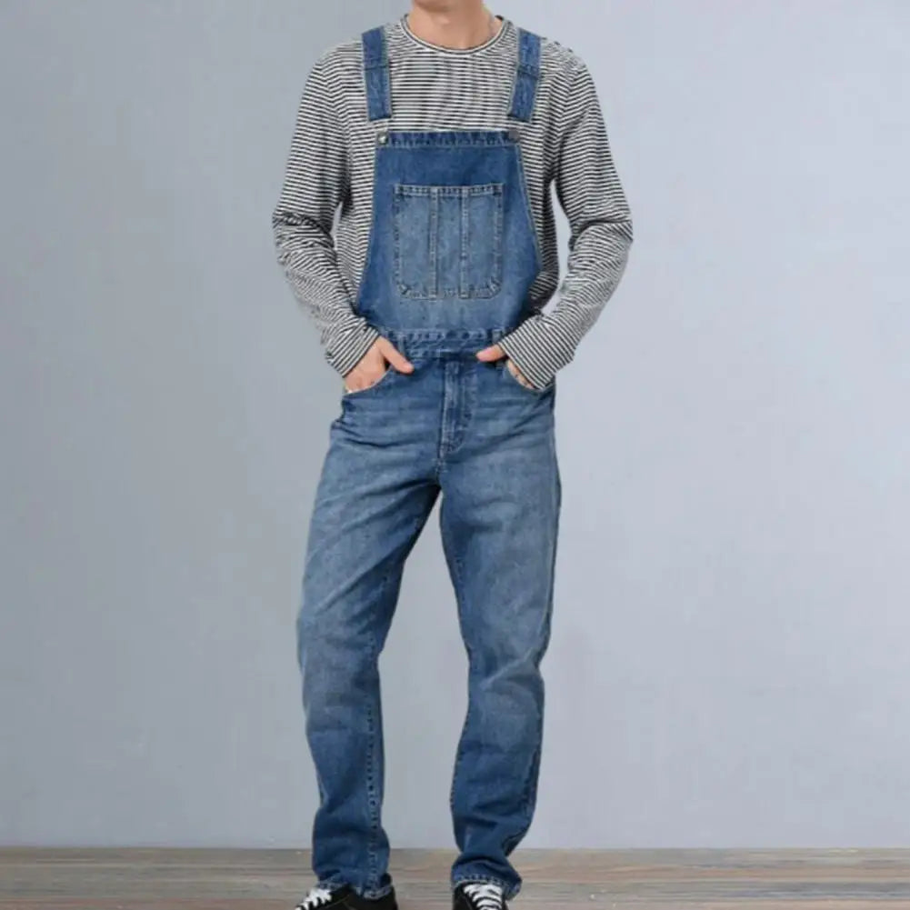 David - Klassisk jumpsuit med justerbare stropper og frontlomme