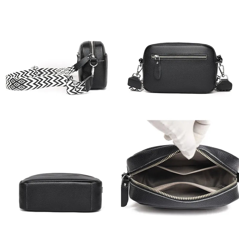 Maya - Kompakt crossbody-veske med justerbar stripete stropp