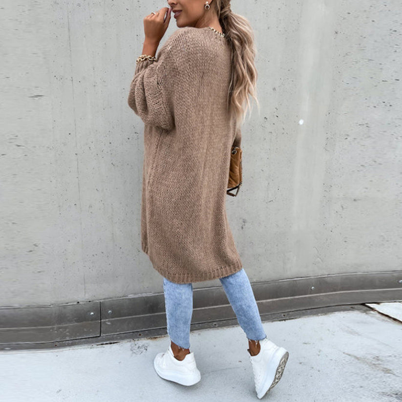 Hanna - Langermet Løs Strikket Cardigan for Komfort og Stil