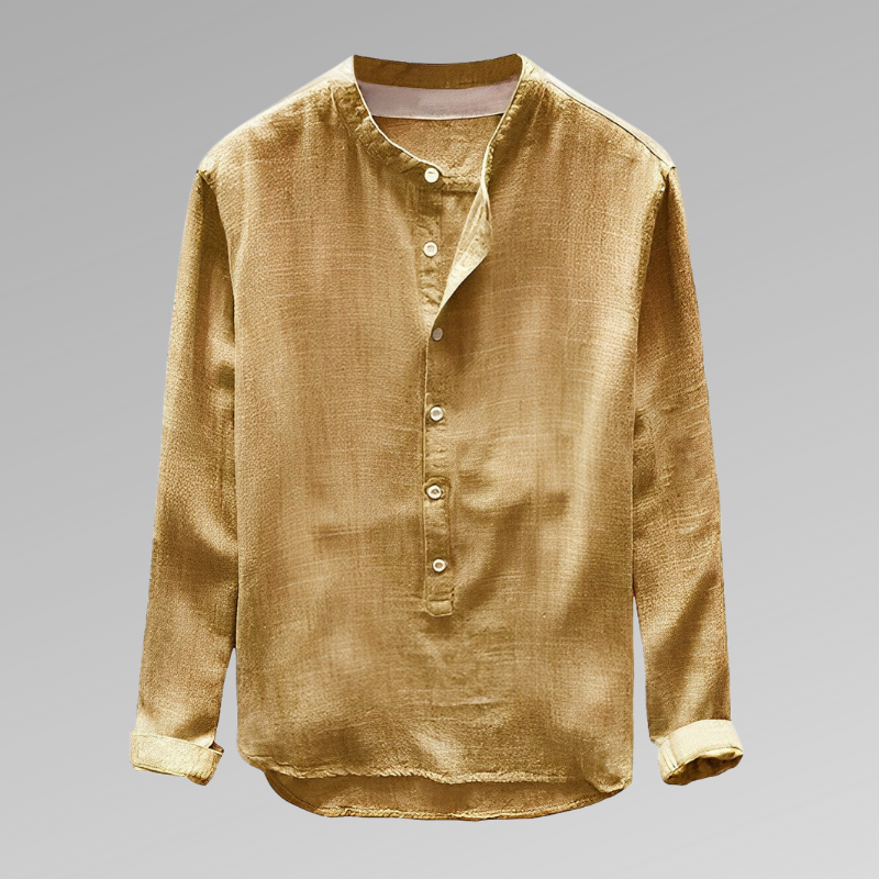 Lucas - Moderne skjorte uten krage med klassisk rund hals