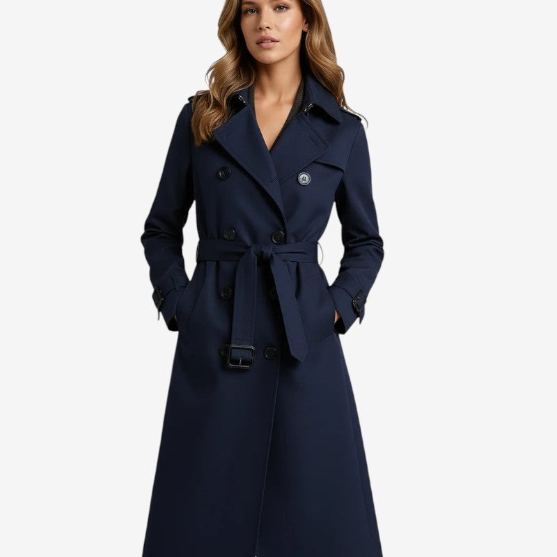 Lotte - Langermet trenchcoat med justerbart midjebånd og flere lommer