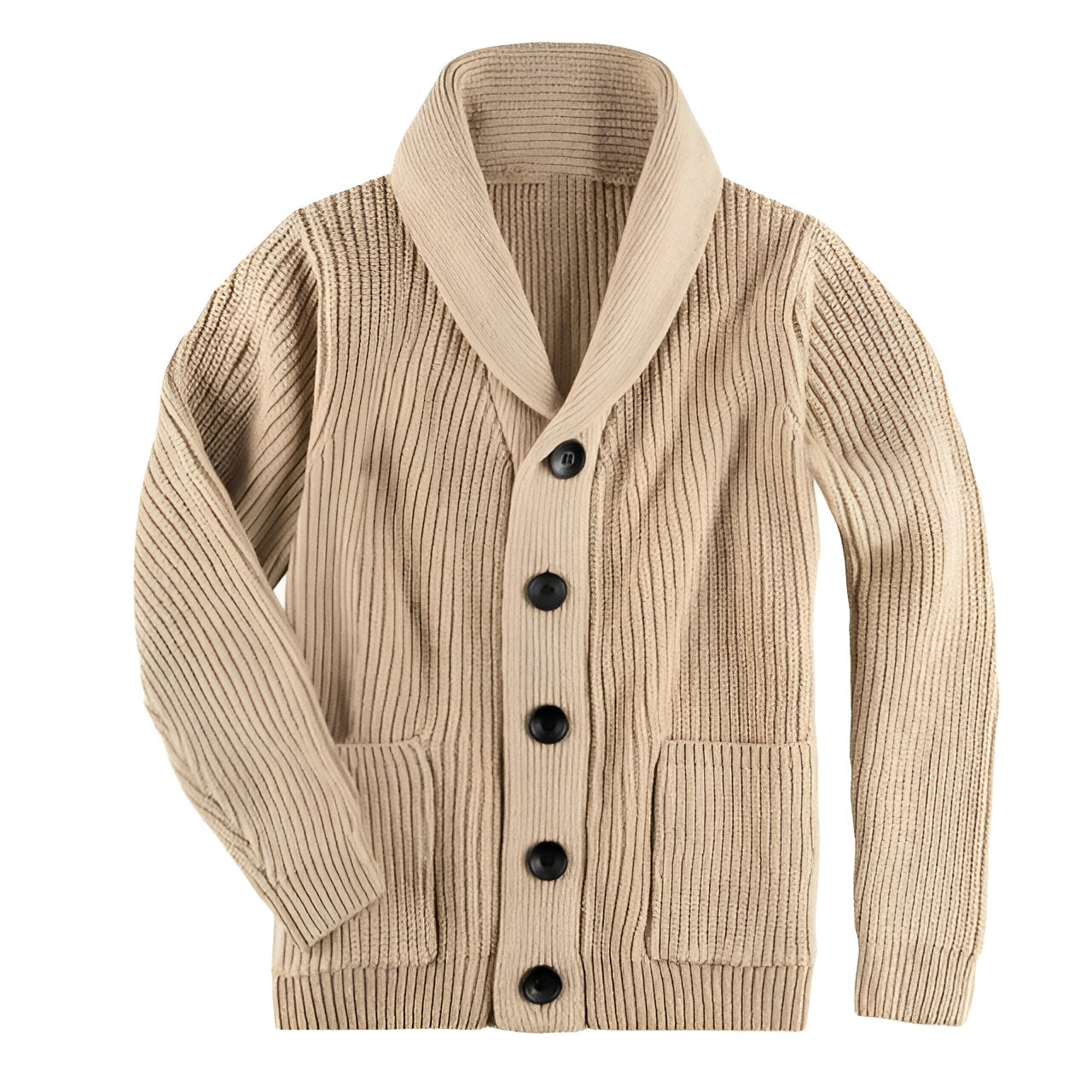 Oliver - Stilig cardigan med knapper og ribbestrikket design
