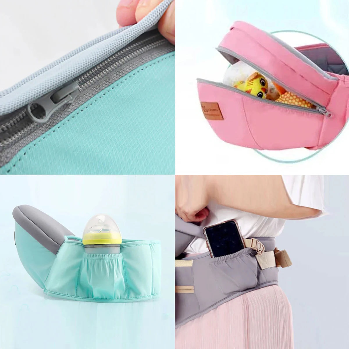 CarryEase - Ergonomisk bæresele med justerbart belte og innebygde lommer