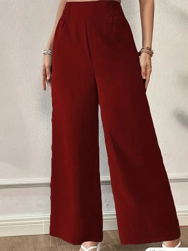 Ava - Bukser med brede ben og høy midje med luftig passform