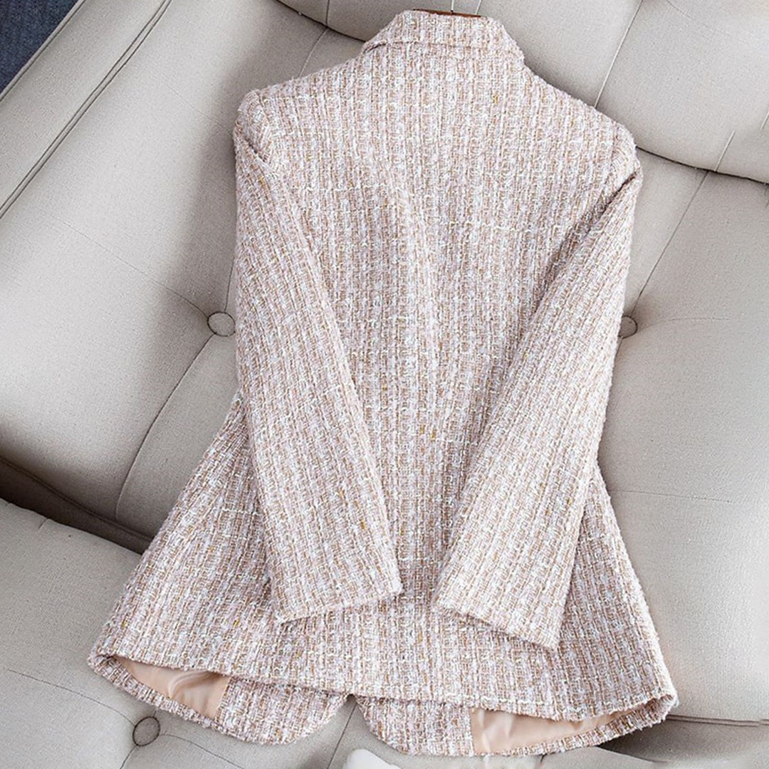 Frida – Skreddersydd tweed-blazer med ett-knappsdesign