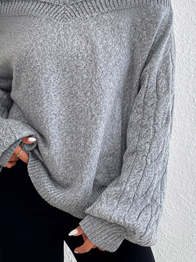 Amelia - Off the skulder turtleneck-genser med stilig design