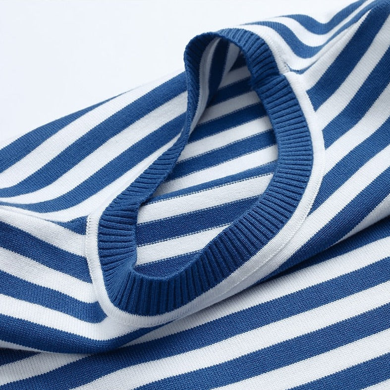 Olivia - Stripete sweatshirt med rund hals og lange ermer