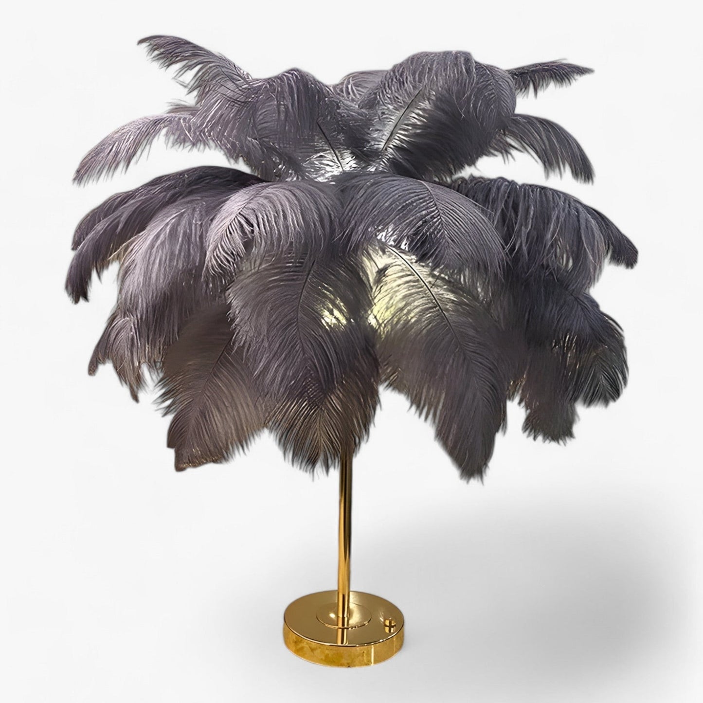 FeatherGlow - sofistikert LED-bordlampe med drømmende fjærdetaljer