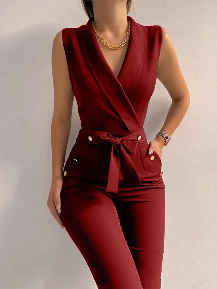 Lillian - Stilig skreddersydd jumpsuit med midjebelte