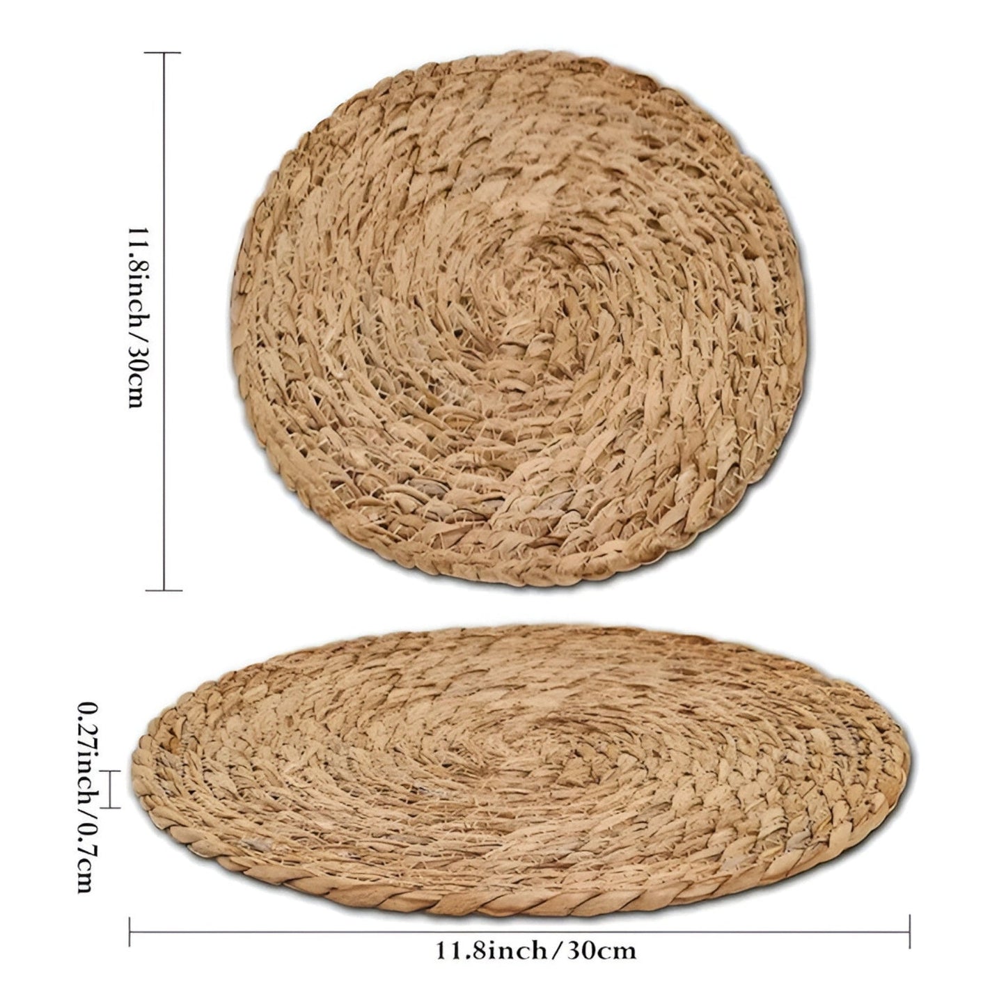 NatureWeave - Håndvevde runde borddekkeservietter i rotting